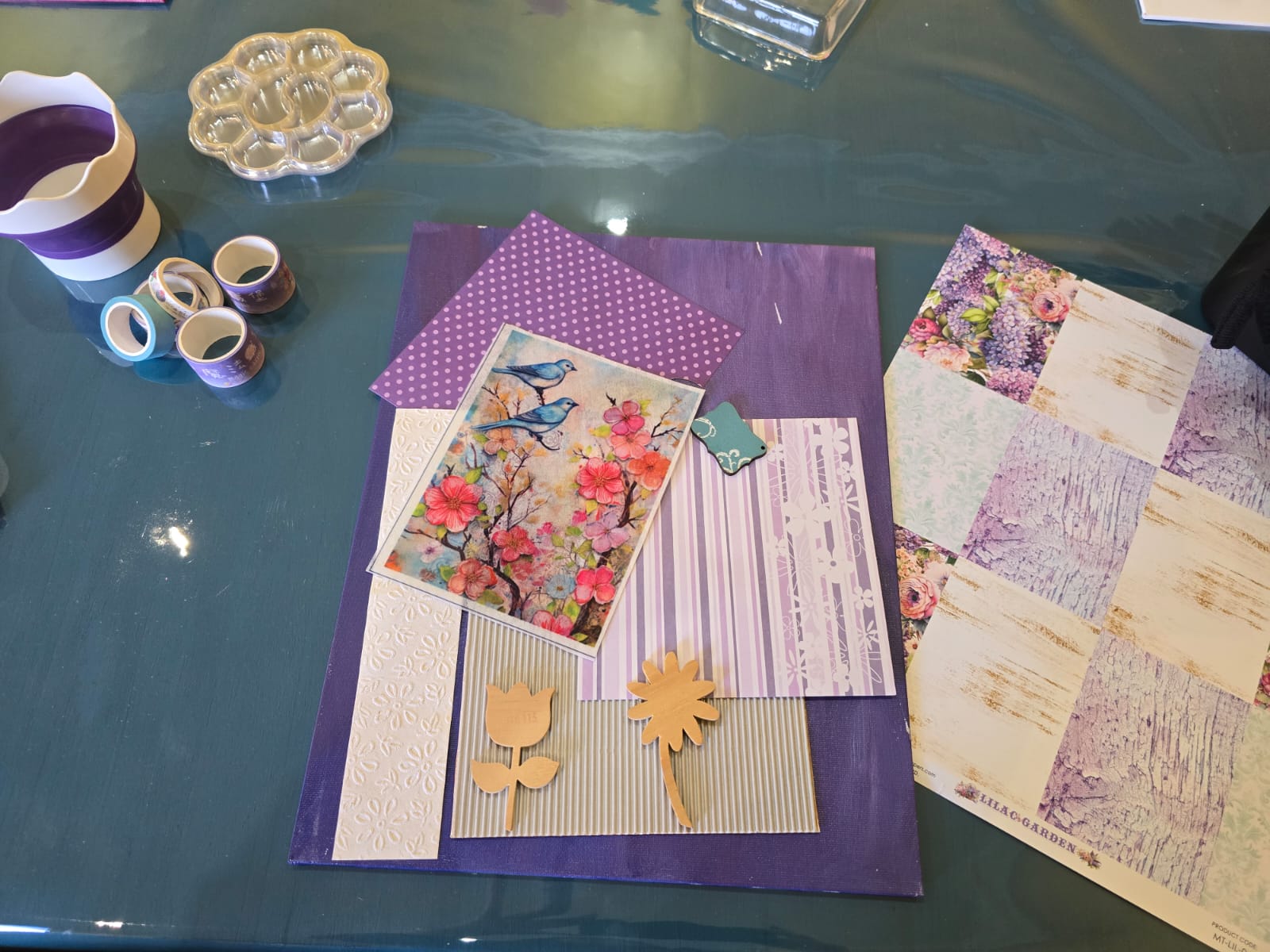 Floral decoupage canvas