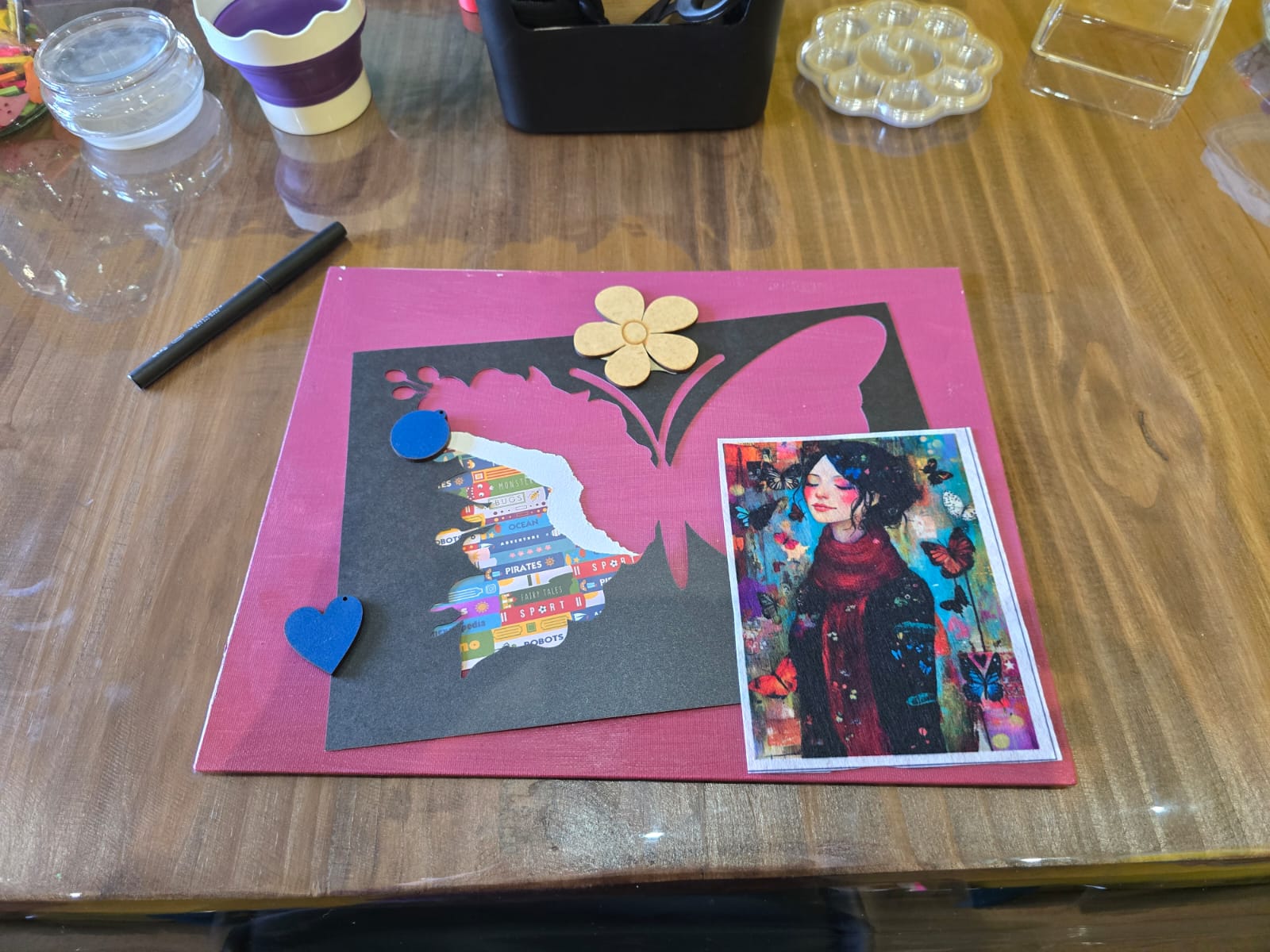 Butterfly mixed-media piece