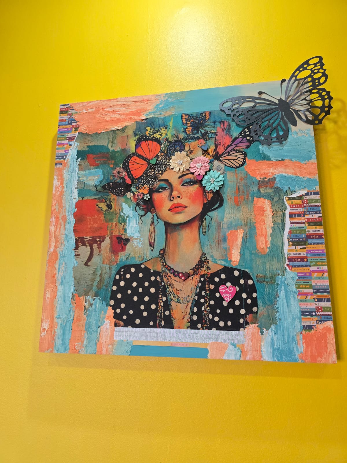 Student mixed-media portrait